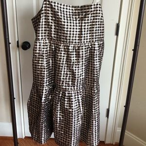 Black and Gold Lurex Tiered Spaghetti Strap Dress, Size 16